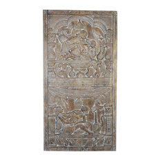 Consigned Love Yoga Posture Vintage Hand Carved Wall Panel Bedroom Decor
