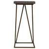 Maison 55 Emerson Modern Classic Wood Top Gold Metal Base Side End Table