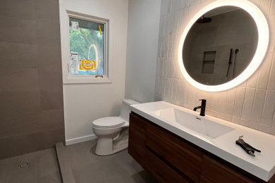 Inspiration for a contemporary bathroom remodel in Minneapolis