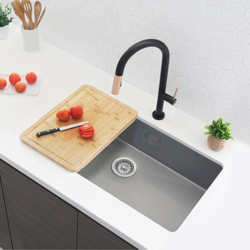 30 inch Undermount Single Bowl 16G Stainless Steel Kitchen Sink S-711XS