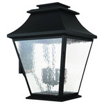 Livex Lighting - Livex Lighting 20251-04 Hathaway - Six Light Outdoor Wall Lantern - Hathaway Six Light O Black Clear Water Gl *UL: Suitable for wet locations Energy Star Qualified: n/a ADA Certified: n/a  *Number of Lights: Lamp: 6-*Wattage:60w Candalabra Base bulb(s) *Bulb Included:No *Bulb Type:Candalabra Base *Finish Type:Black