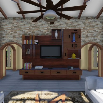 RURAL RESIDENTIAL BUNGALOW - INTERIOR 3D MODELING