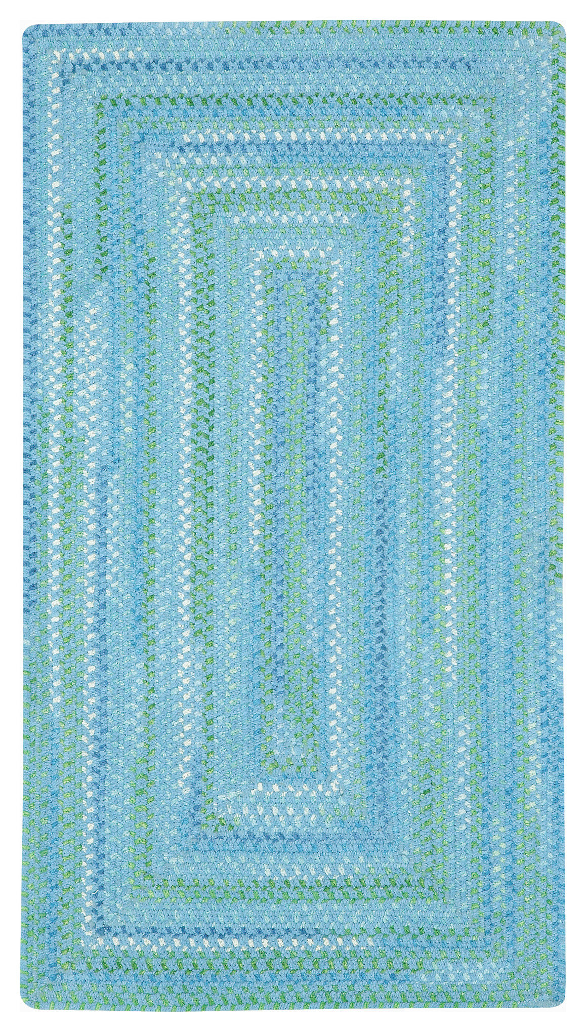 Waterway Concentric Braided Rectangle Rug, Blue, 8'6