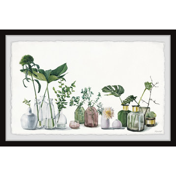 "Glass Flower Vase" Framed Painting Print, 12"x8"