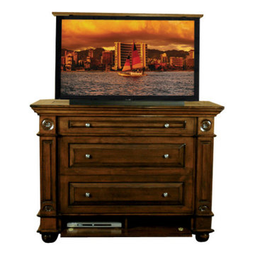 Andaluz Dresser TV Lift Cabinet, 120 US Made TV lift cabinets by Cabinet Tronix