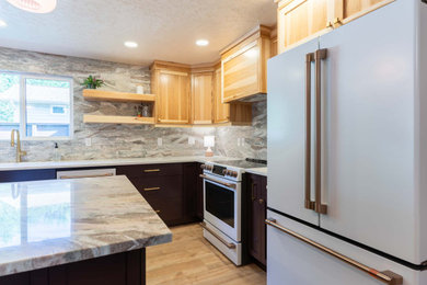 Example of a minimalist kitchen design in Boise