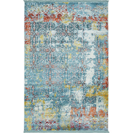 Unique Loom Blue Baracoa Alamar 5'5"x8' Area Rug