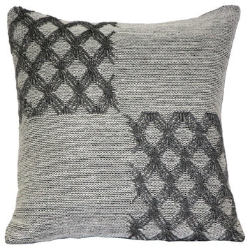 Pillow Decor, Hygge Morning Gray Knit Pillow