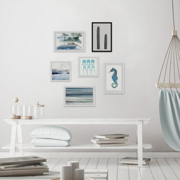 Paled Turquoise Hexaptych