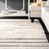 nuLOOM Hand-Loomed Moroccan Abstract Diamonds Area Rug, Ivory, 5'x8'