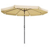 LAGarden 10‘ 8 Rib Patio Umbrella Market Valance Crank Handle Push to Tilt