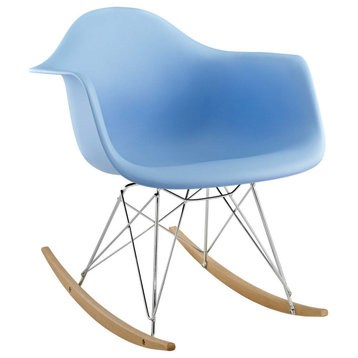 Rocker Plastic Lounge Chair, Blue