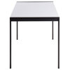 Fuji Contemporary Dining Table, Black Metal With White Wood Top