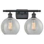 Innovations Lighting - Athens 2-Light LED Bath Fixture, Matte Black, Shade: Clear Crackle - A truly dynamic fixture, the Ballston fits seamlessly amidst most decor styles. Its sleek design and vast offering of finishes and shade options makes the Ballston an easy choice for all homes.