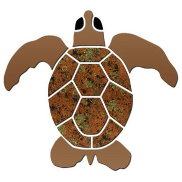 Small Turtle Ceramic Swimming Pool Mosaic 4", Brown
