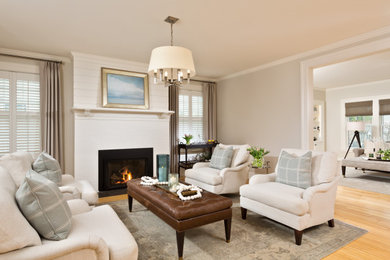 Living room photo in Boston