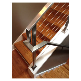 Rectangular Steel Tube Railing Stainless Steel Cable Railing - Rectangle Tube Top with Square Posts ...