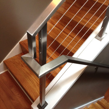Stainless Steel Cable Railing - Rectangle Tube Top with Square Posts