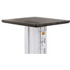 Benzara BM215031 Square Counter Height Table With Pedestal Base, White and Brown