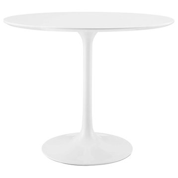 Lippa Round Wood Top Dining Table, White, 36"