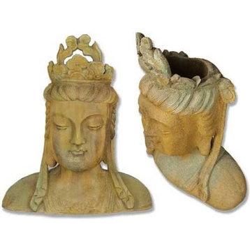 Chinese Goddess Bust Planter, Asian/Eastern Display