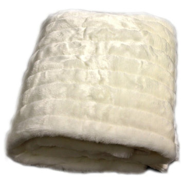 Faux Mink Throw Blanket With Minky Cuddle Lining, 5'x6'