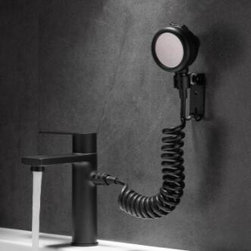 Black Brass Basin Faucet With Hand Shower Washing Head Designed Bathroom Sink Faucet TB218F - Bathroom Sink Faucets