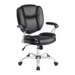 Black Ergonomic Task Office Chair with Steel Base - Office Chairs