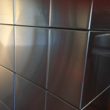 Kitchen Island with Custom Corner Tile