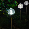 SOLAscape Solar Crackle Glass Color Changing Path Lights, Set of 6, Silver