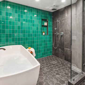 Green Contemporary Bathroom