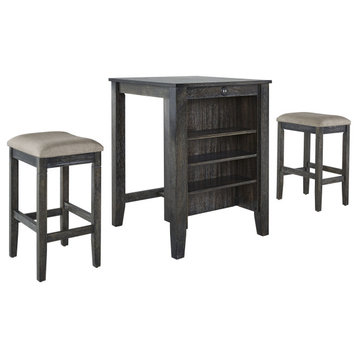 Tapas 3 Pack, Counter Table and 2 Stools, Weathered Pepper