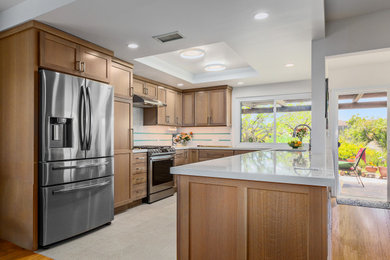 Example of a trendy kitchen design in Santa Barbara