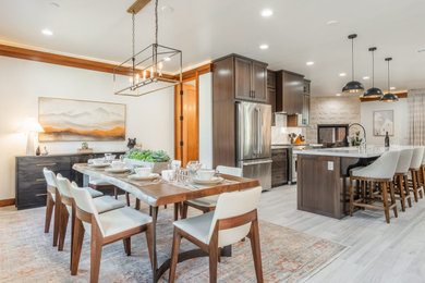 Trendy dining room photo