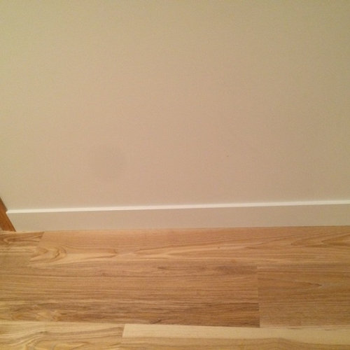 baseboard help satin finish looks lighter than walls