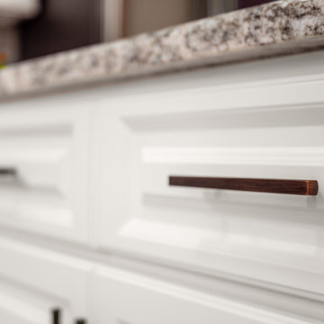 Transitional Kitchen Remodel Done in a White Satin Breckenridge Door
