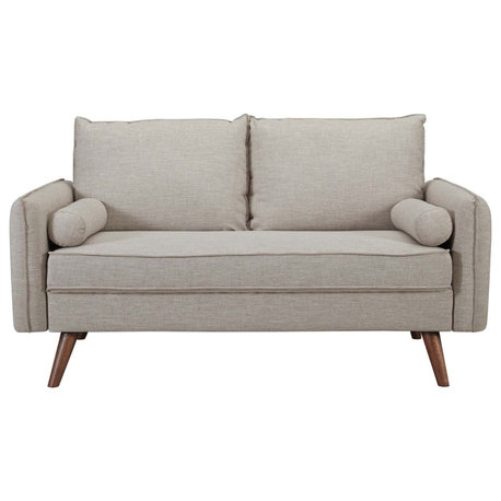 Revive Upholstered Fabric Loveseat, Beige
