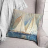 Light Sailboat Painting 18x18 Indoor/Outdoor Pillow