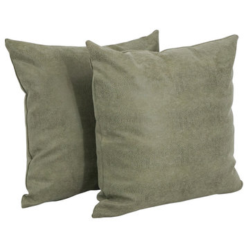 17" Tapestry Throw Pillows With Inserts, Set of 2, Sage Green