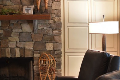 Living room - rustic living room idea in Charlotte