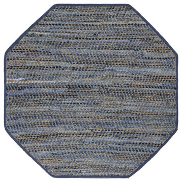 Earth First Blue Jeans Octagon Rug, 6'x6' Octagon