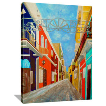 "Old San Juan" By Eloise Schneider, Canvas Giclee Wall Art, 18"x27"