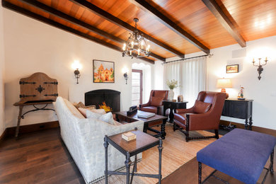 Example of a tuscan living room design in Orange County