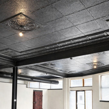 Historic Tin Ceiling & Exposed HVAC Paint Project