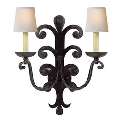 Chart House Iron Plume Two-Light Sconce - Wall Sconces