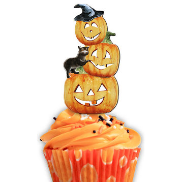 Halloween Pumpkins Cupcake And Cake Toppers