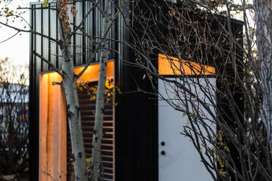 Studio / workshop shed - small modern detached studio / workshop shed idea in Calgary