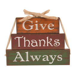 Glitzhome - Handcrafted Wooden Block Set - Decorative Objects And Figurines