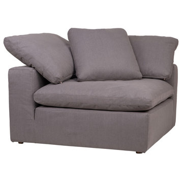 44.5 Inch Corner Chair Livesmart Fabric Light Grey Scandinavian