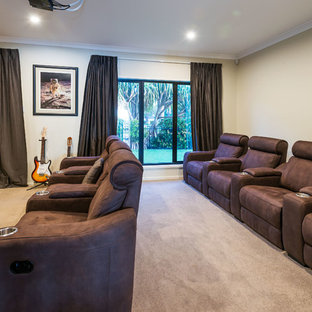 Example of a home theater design in Gold Coast - Tweed